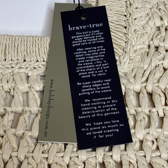 Brave+True Moonshine Bag Bohemian Summer Square Tote Cream NEW - Picture 3 of 6